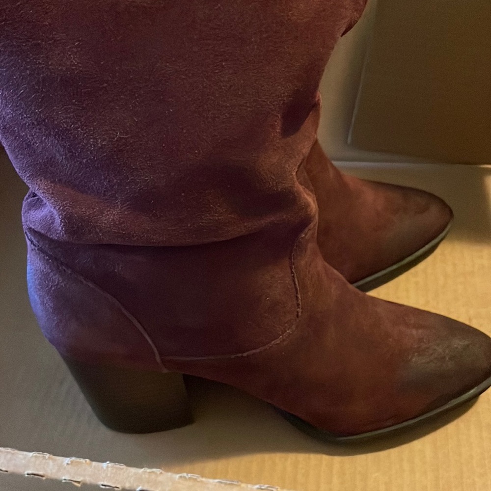 Steve Madden, Suede Leather Burgundy knee height  Boots